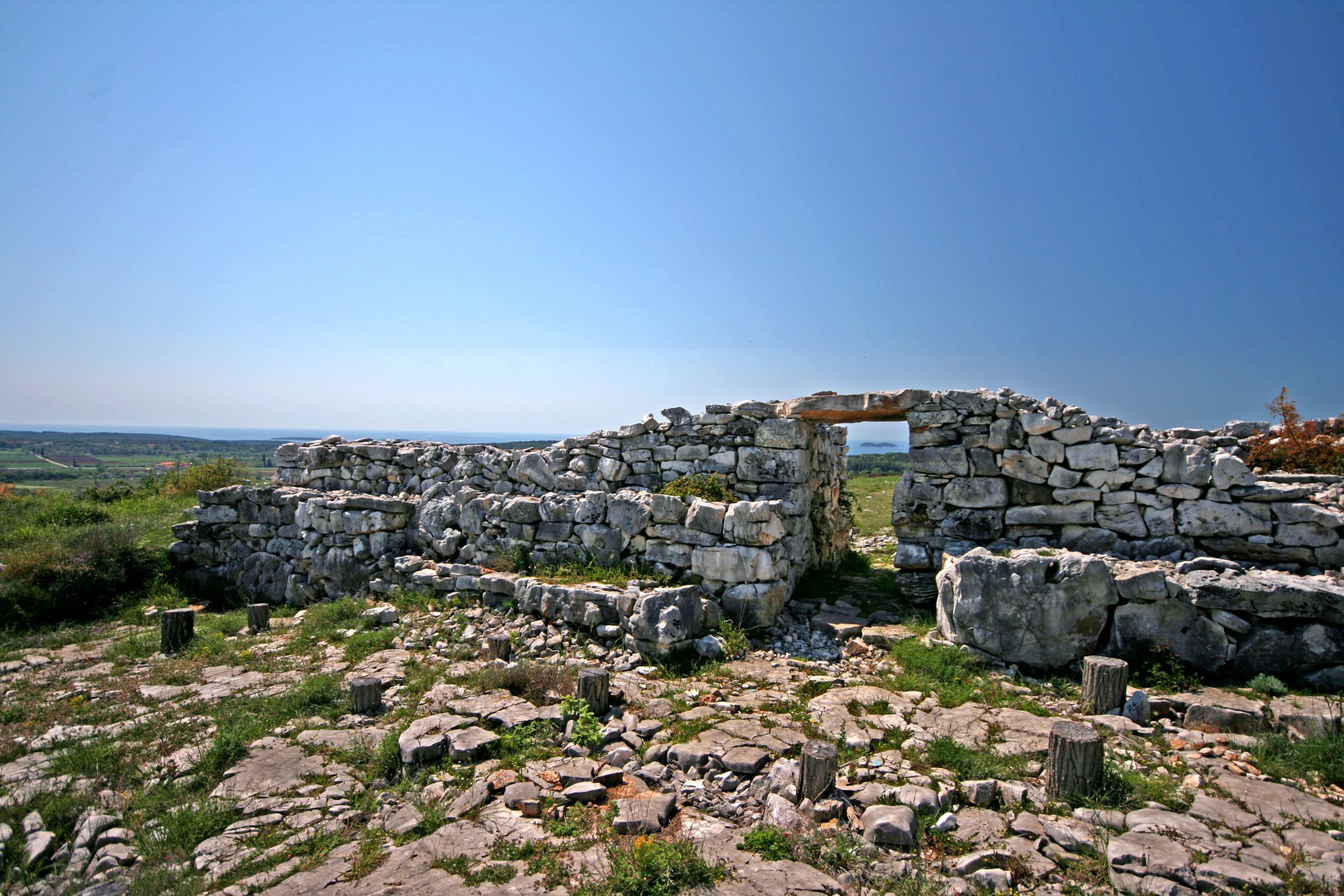 Entrance in Monkodonja, ancient pre-historical city, Croatia