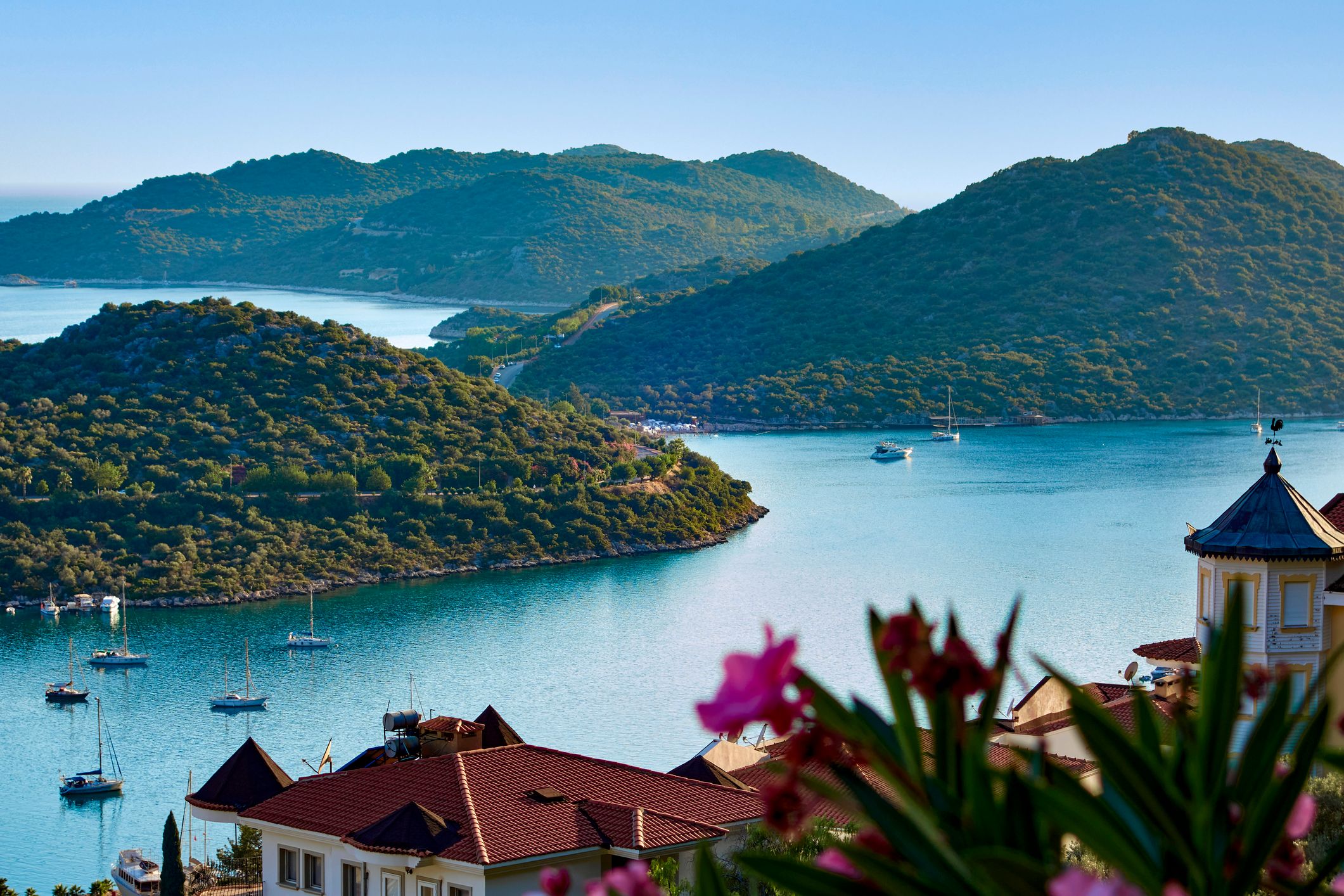 Krásny výhľad z Kaş, Antalya, Turecko