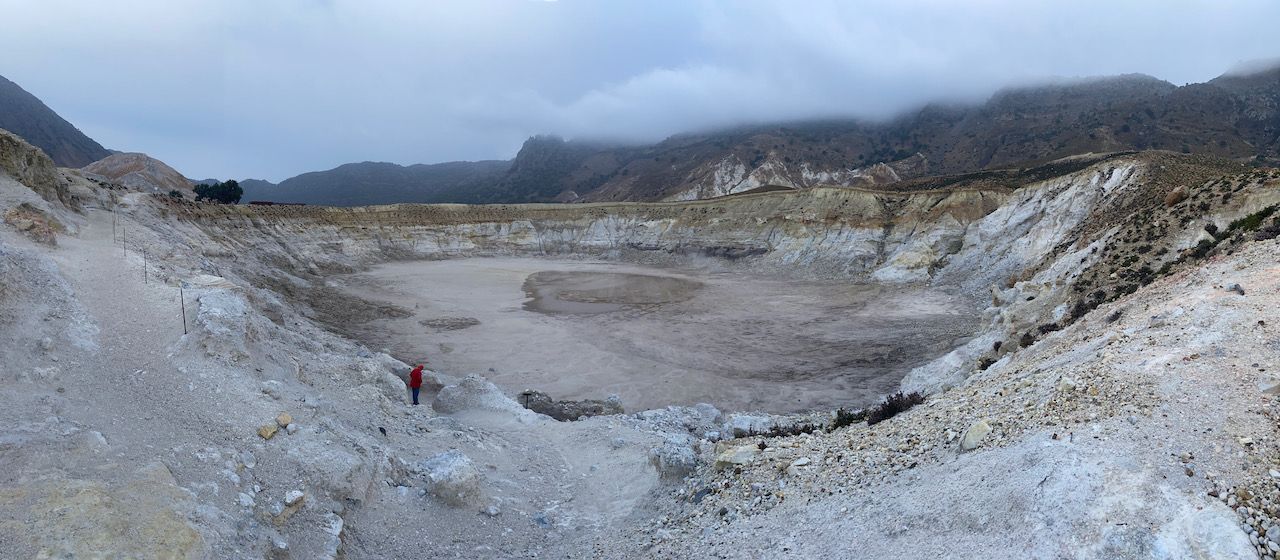 Μέσα στον κρατήρα του ηφαιστείου στο νησί Νίσυρος