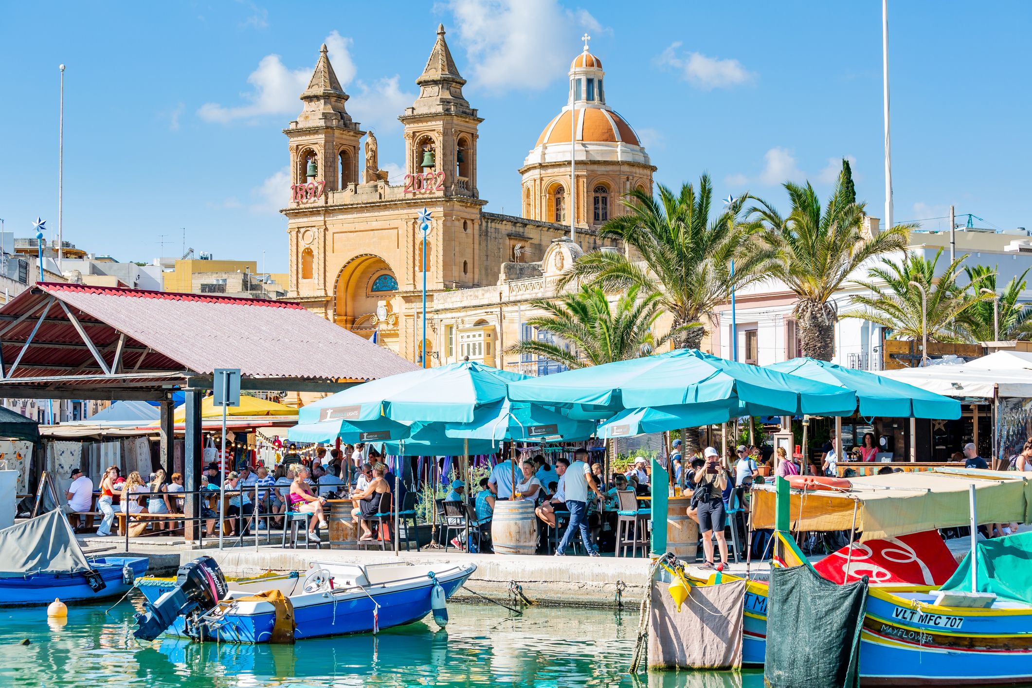 Relax and soak up the Mediterranean charm of Marsaxlokk, a picturesque fishing village in the southwest of Malta.