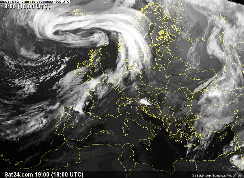satellite image created in the infrared spectrum
