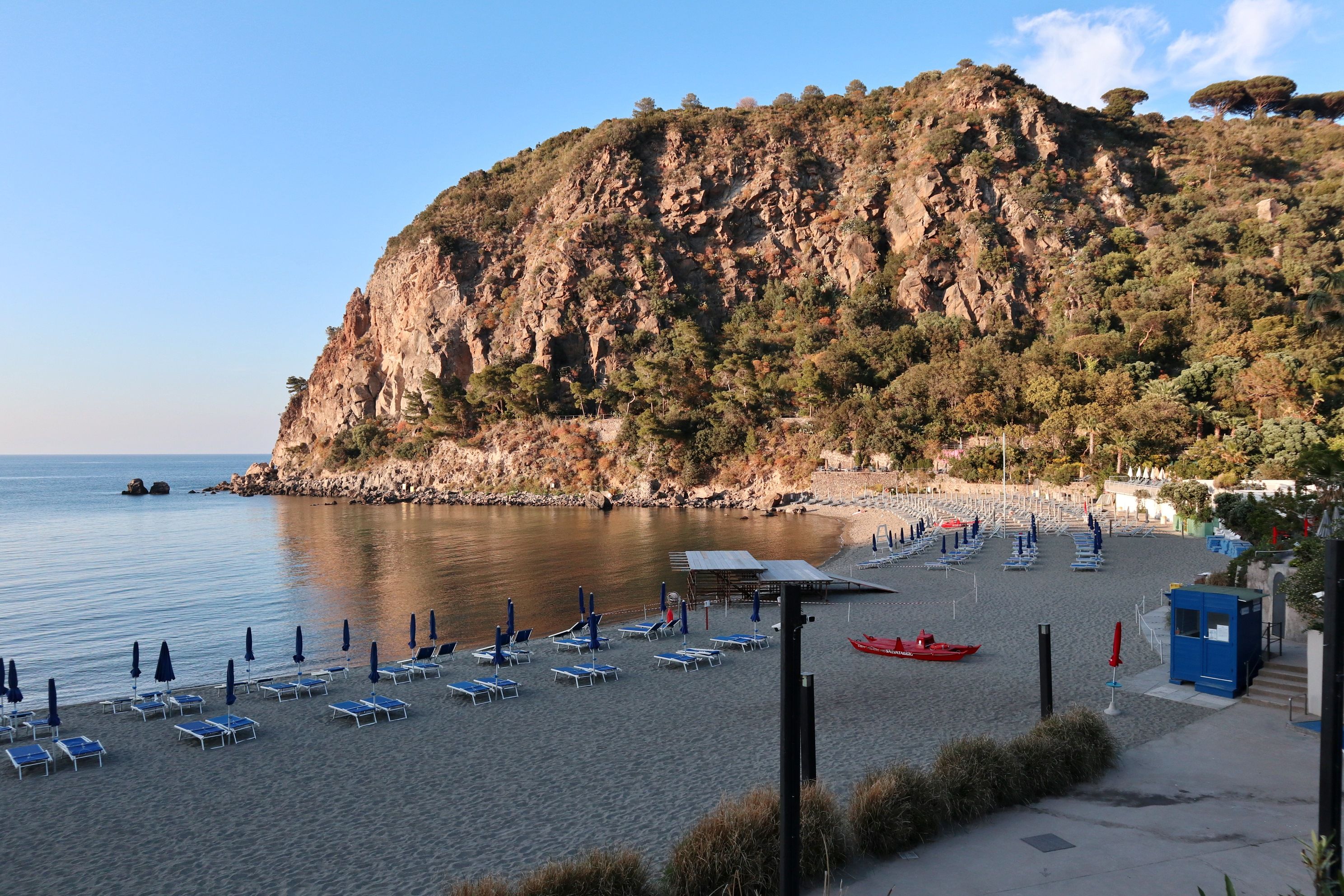Bay of San Montano from the terrace of the belvedere at sunset