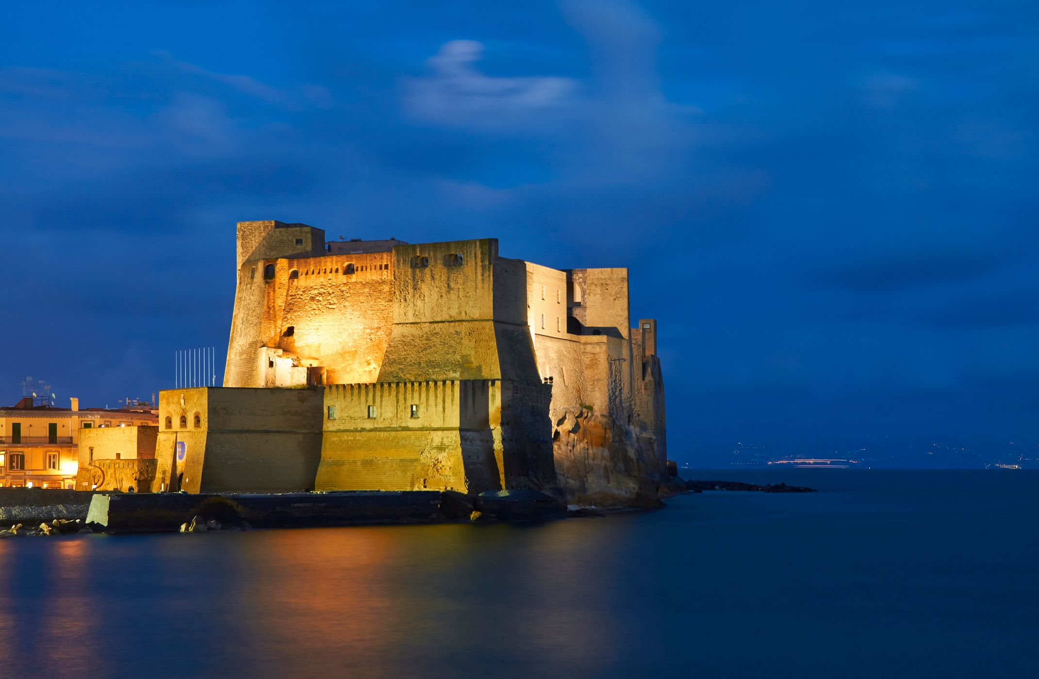 Naples, Castel dell'Ovo at dusk.S