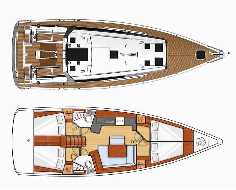 Razporeditev Beneteau Oceanis 45