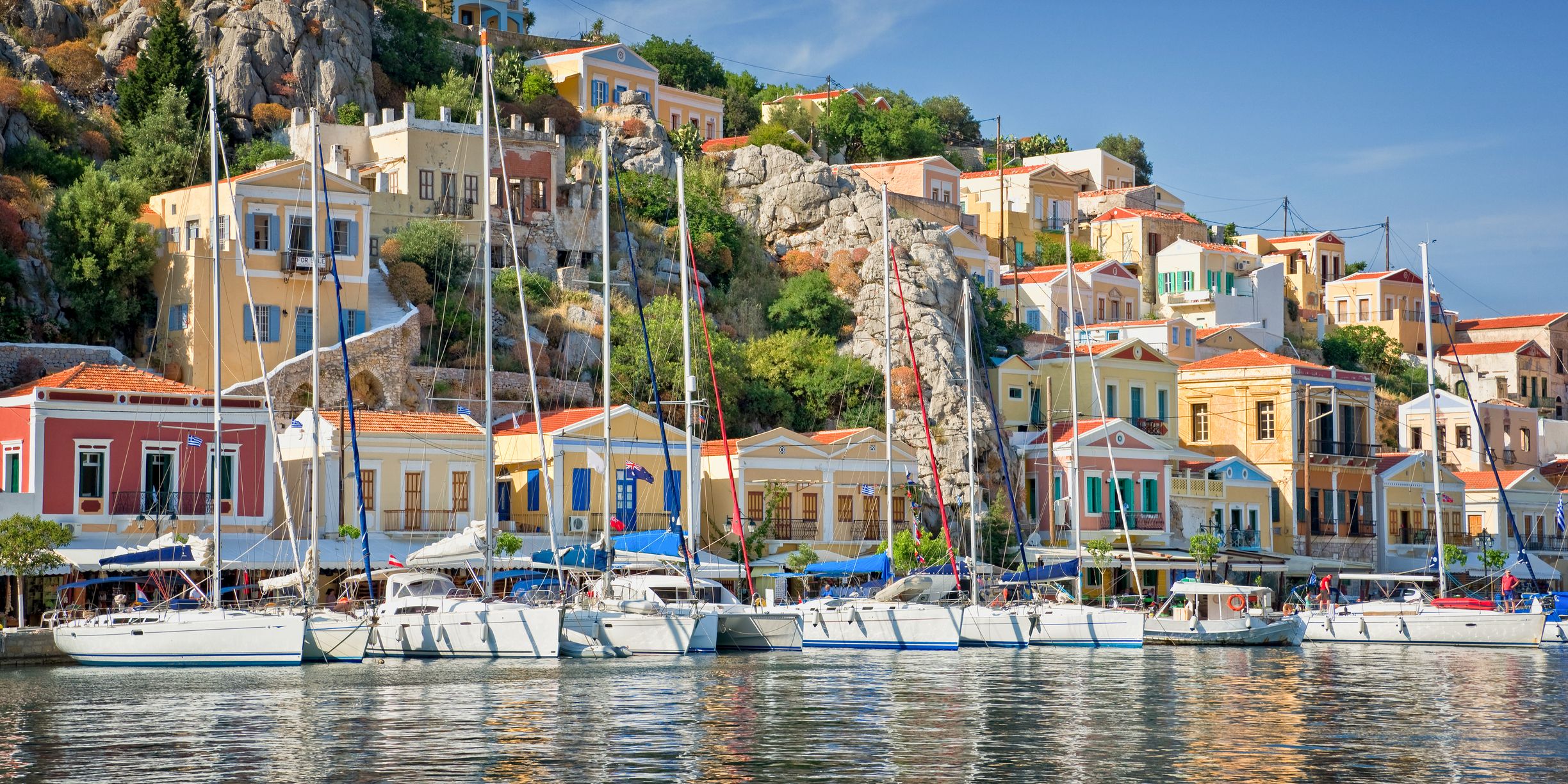 Panorama of Symi, Dodecanese island, Greece