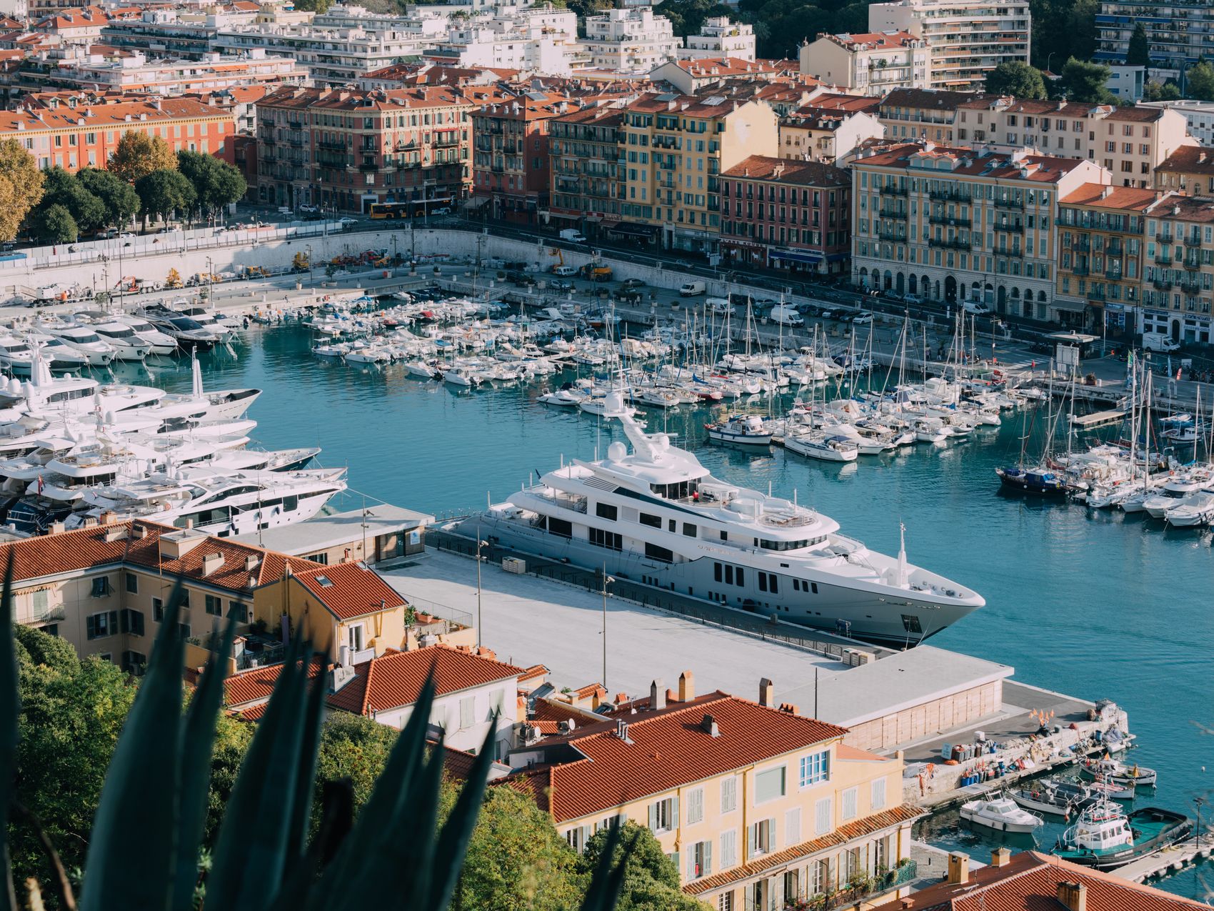 Yachts at the marina in Nice in Southern France.
