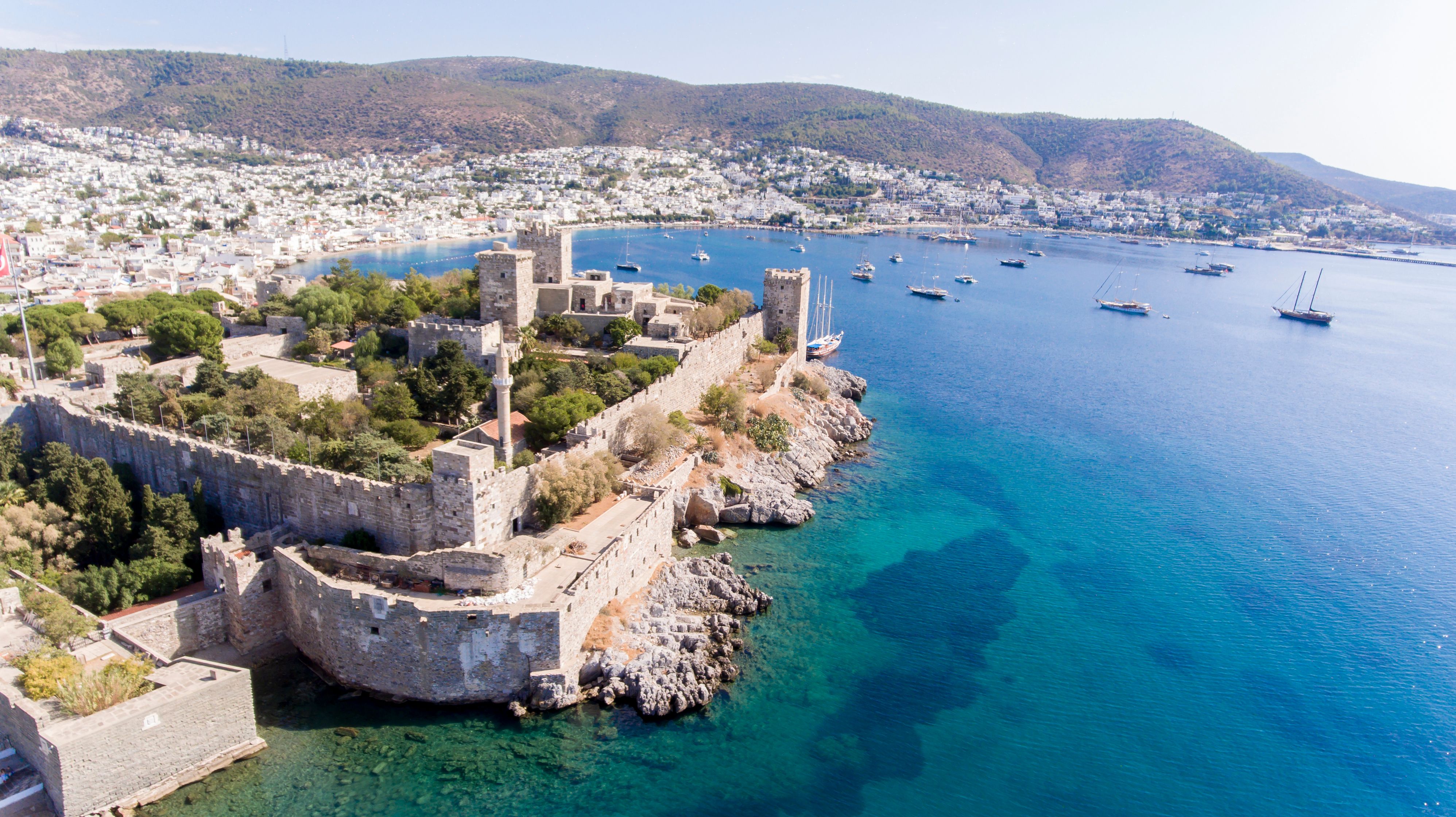 Vista aérea de Bodrum na Riviera Turca.