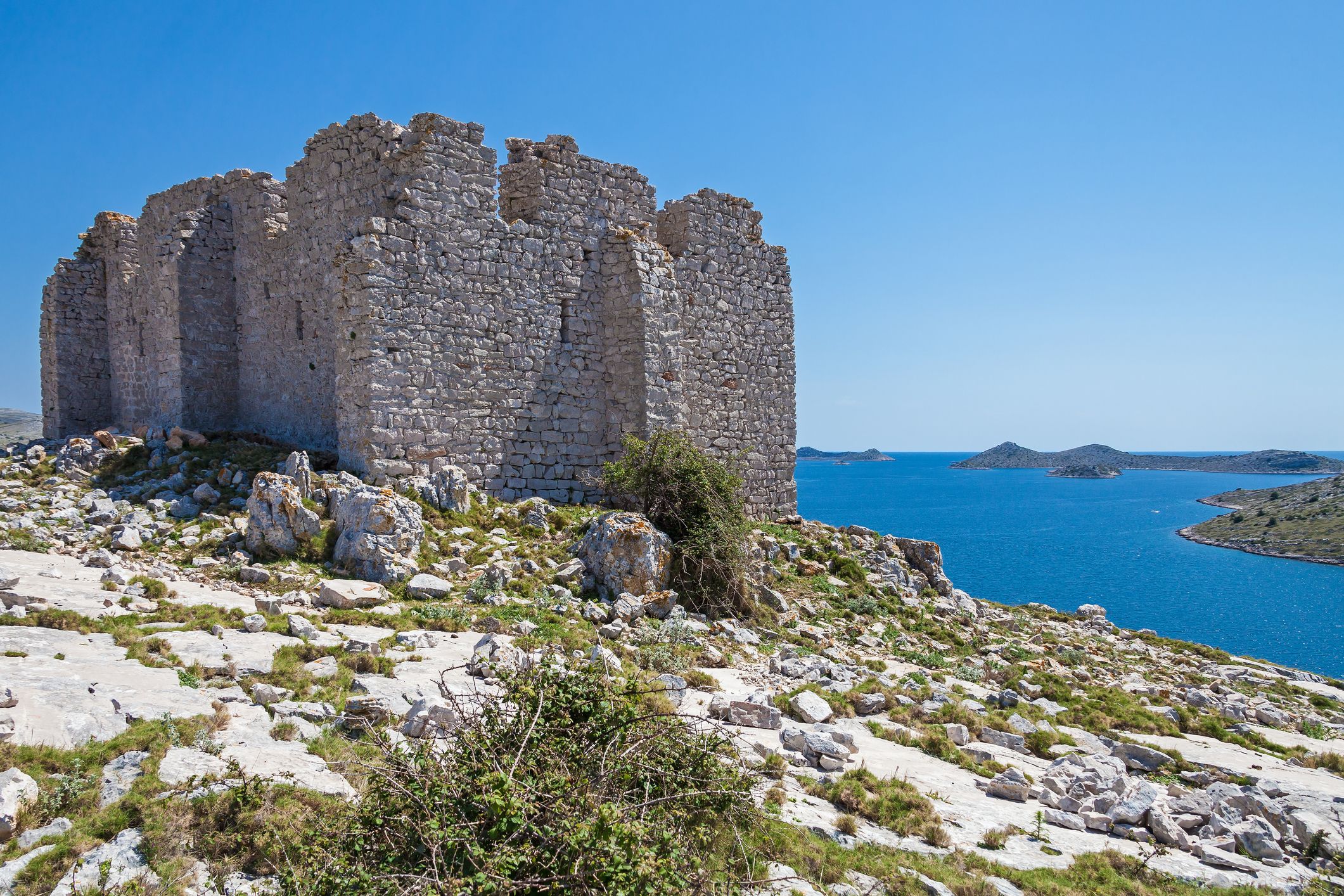 The Byzantine Fortress of Tureta is located on the main island (Otok Kornat) of Kornati Islands (Croatia). 