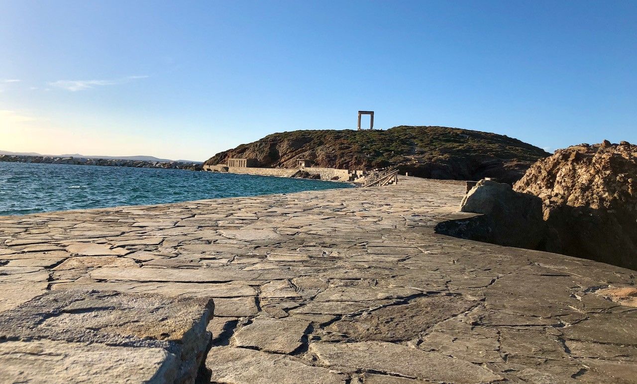 Temple of Apollo near the city port on the island of Naxos